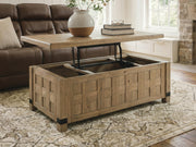 Ridgester Light Brown Lift-Top Coffee Table - T858-9