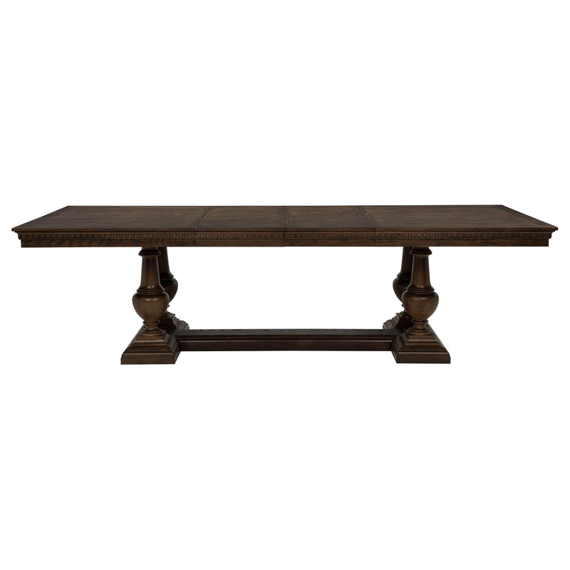 Ridgewell 7-piece Rectangular Trestle Dining Set Dark Oak - 104601-S7