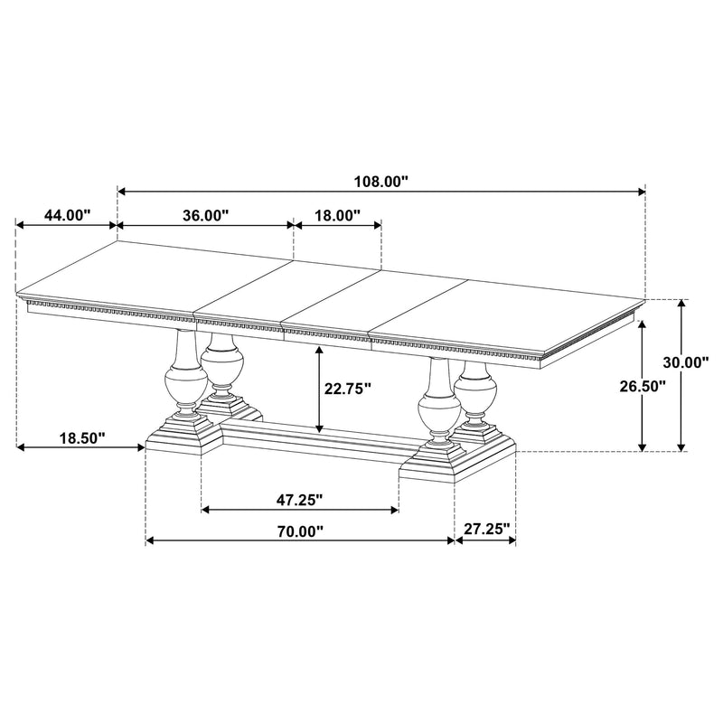 Ridgewell Rectangular Trestle Dining Table Dark Oak - 104601