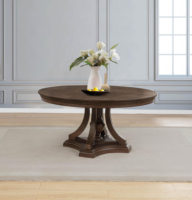 Ridgewell Round Pedestal Dining Table Dark Oak - 104600