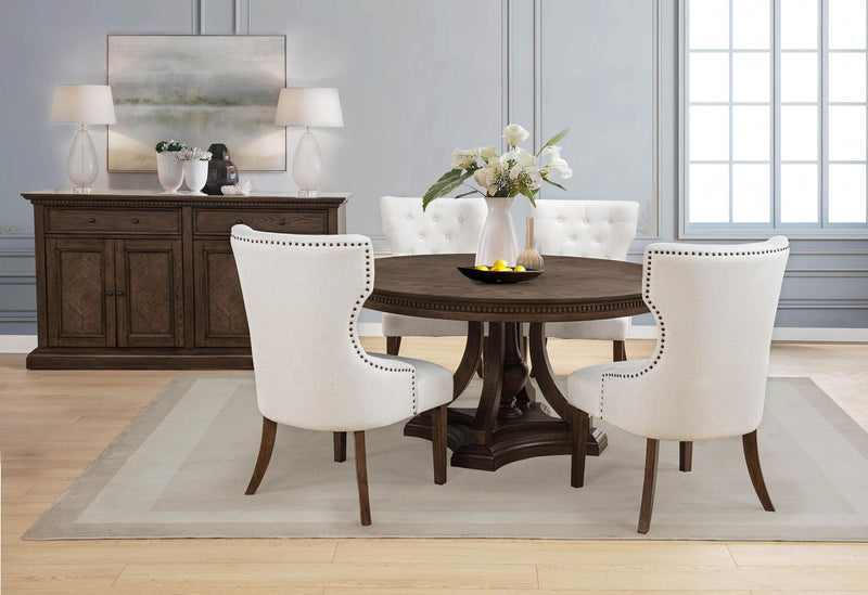 Ridgewell Round Pedestal Dining Table Dark Oak - 104600