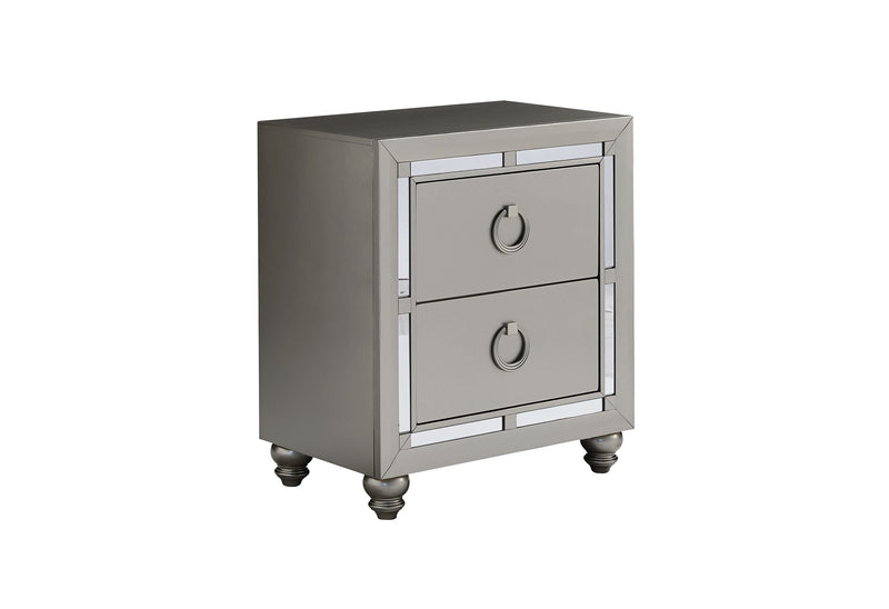 Riley Silver Nightstand - Lara FurnitureNightstand