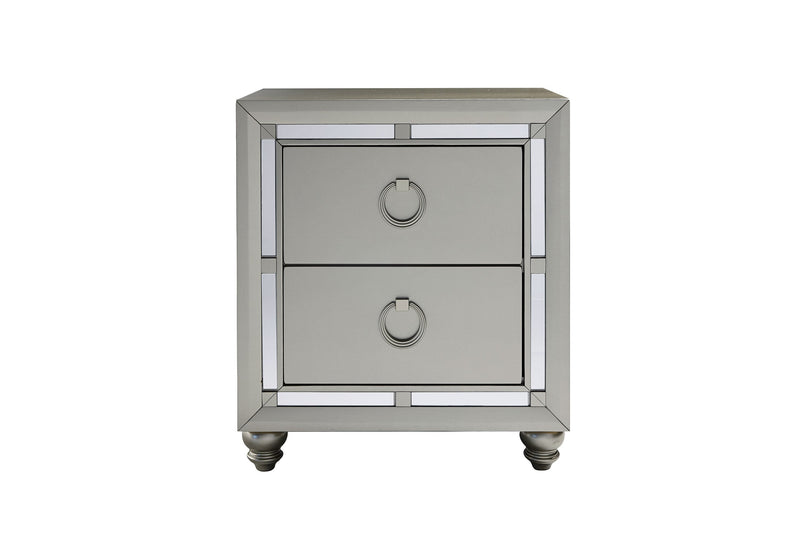 Riley Silver Nightstand - Lara FurnitureNightstand