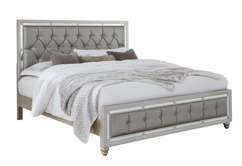 Riley Silver Queen Bed - Lara FurnitureQueen Bed