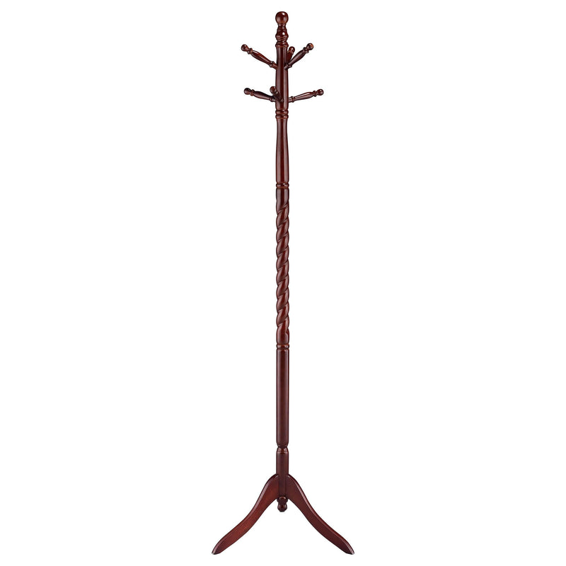 Riona 6 Hook Freestanding Wood Coat Rack Hat Hanger Merlot - 3058
