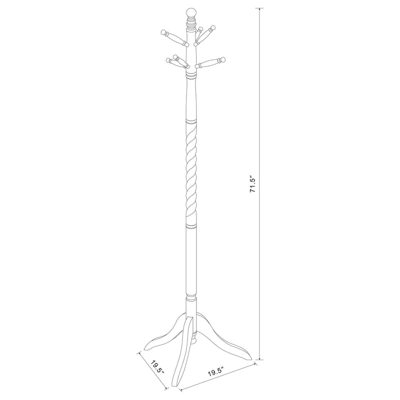 Riona 6 Hook Freestanding Wood Coat Rack Hat Hanger Merlot - 3058