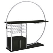 Risley 2-door Circular LED Wine Cabinet Dark Charcoal - 182799