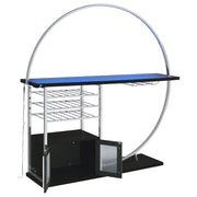 Risley 2-door Circular LED Wine Cabinet Dark Charcoal - 182799