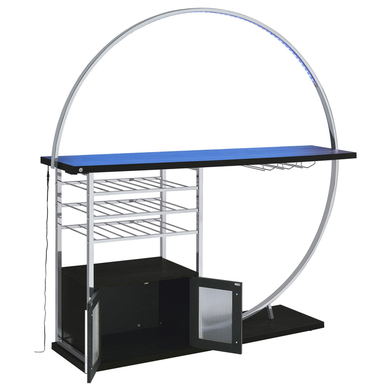 Risley 2-door Circular LED Wine Cabinet Dark Charcoal - 182799