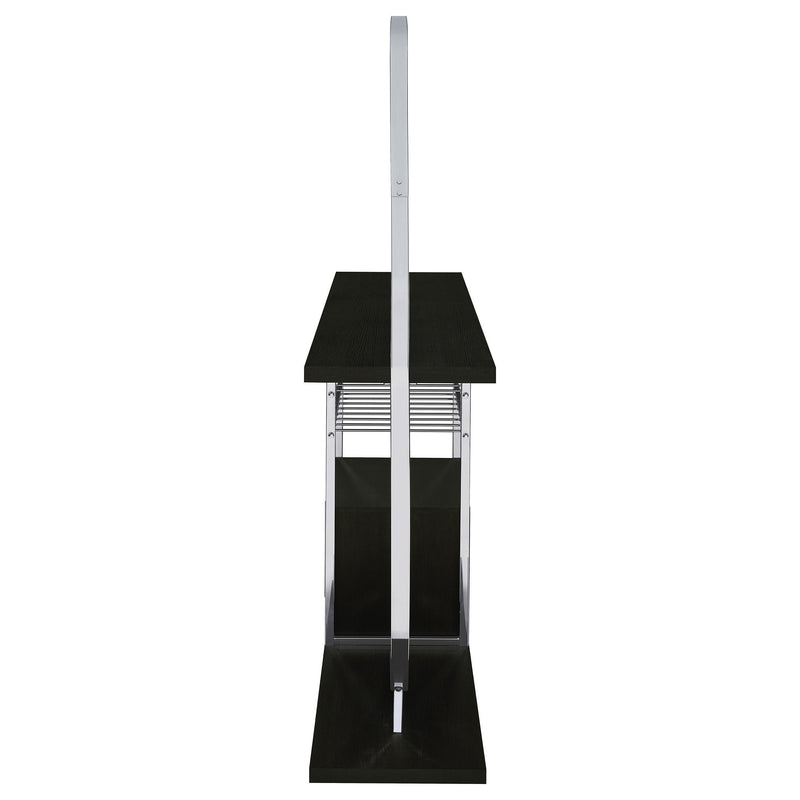 Risley 2-door Circular LED Wine Cabinet Dark Charcoal - 182799