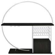 Risley 2-door Circular LED Wine Cabinet Dark Charcoal - 182799