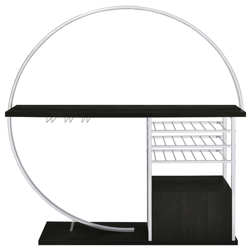 Risley 2-door Circular LED Wine Cabinet Dark Charcoal - 182799