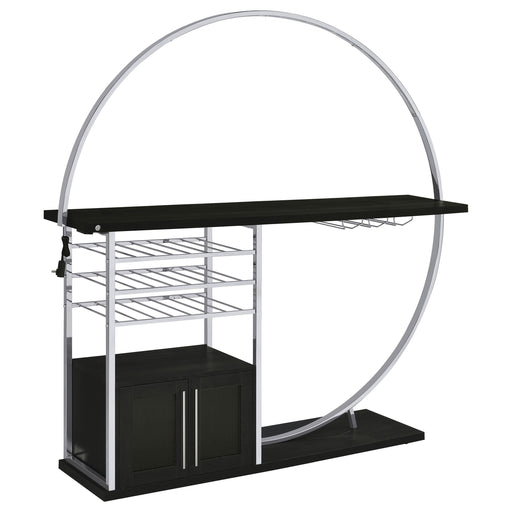 Risley 2-door Circular LED Wine Cabinet Dark Charcoal - 182799