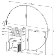 Risley 2-door Circular LED Wine Cabinet Dark Charcoal - 182799