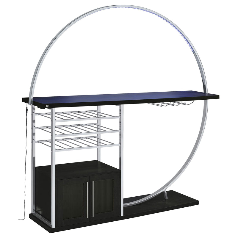 Risley 2-door Circular LED Wine Cabinet Dark Charcoal - 182799