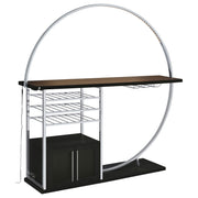Risley 2-door Circular LED Wine Cabinet Dark Charcoal - 182799