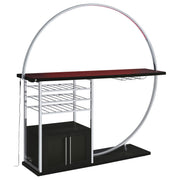 Risley 2-door Circular LED Wine Cabinet Dark Charcoal - 182799