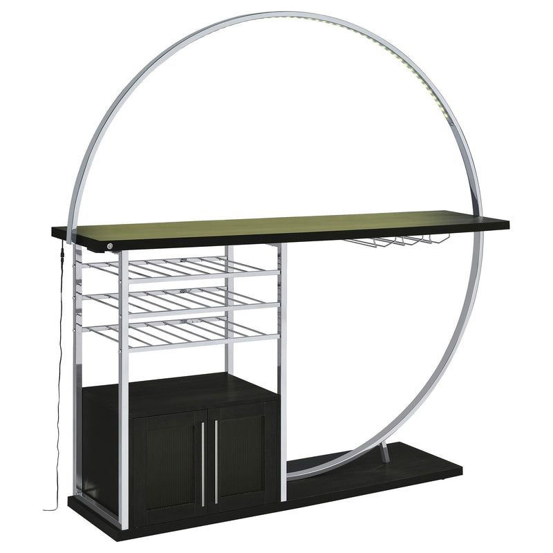 Risley 2-door Circular LED Wine Cabinet Dark Charcoal - 182799