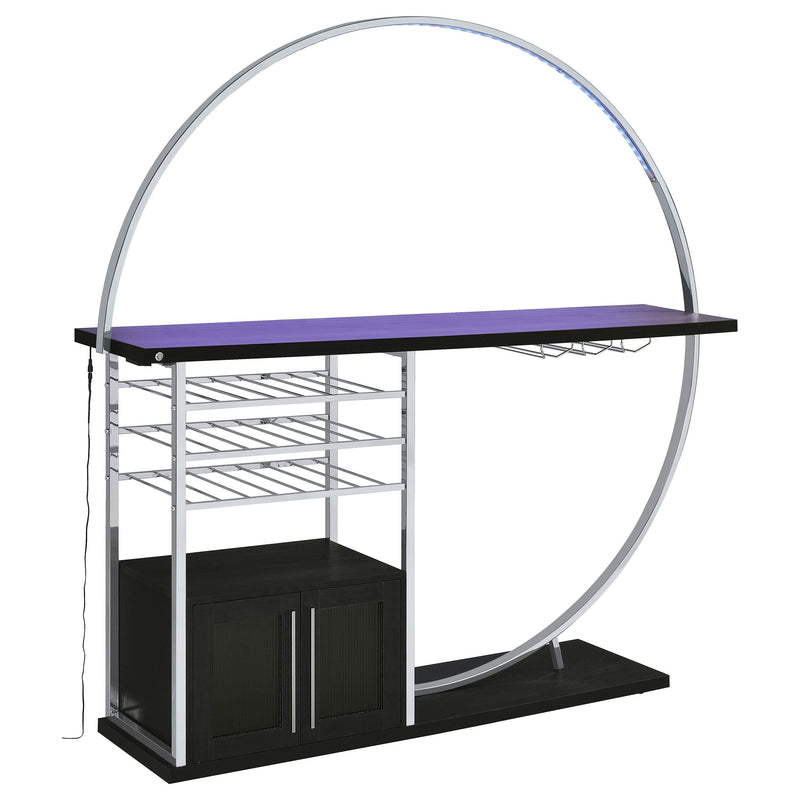 Risley 2-door Circular LED Wine Cabinet Dark Charcoal - 182799