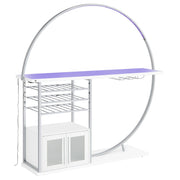 Risley 2-door Circular LED Wine Cabinet White High Gloss - 182798