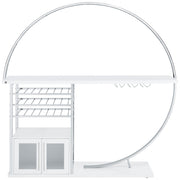 Risley 2-door Circular LED Wine Cabinet White High Gloss - 182798