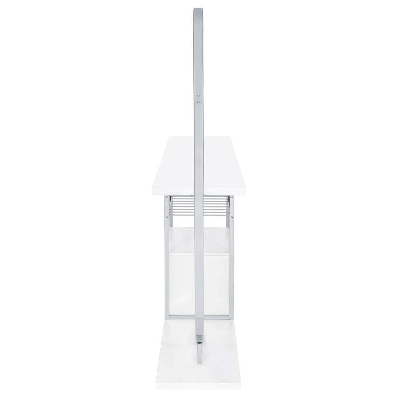 Risley 2-door Circular LED Wine Cabinet White High Gloss - 182798
