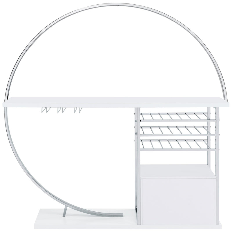 Risley 2-door Circular LED Wine Cabinet White High Gloss - 182798