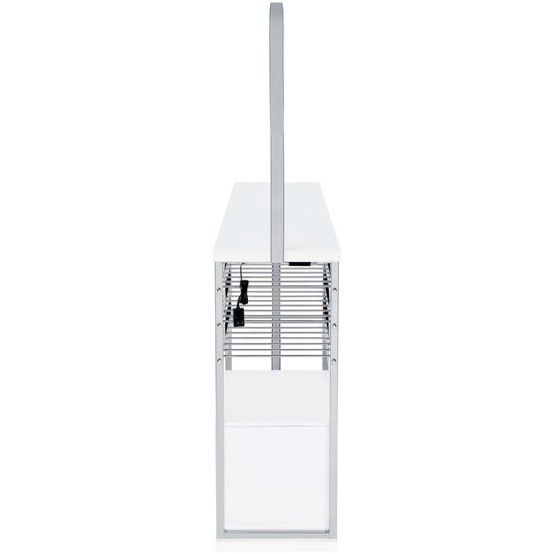 Risley 2-door Circular LED Wine Cabinet White High Gloss - 182798
