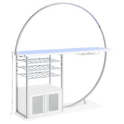 Risley 2-door Circular LED Wine Cabinet White High Gloss - 182798