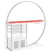 Risley 2-door Circular LED Wine Cabinet White High Gloss - 182798