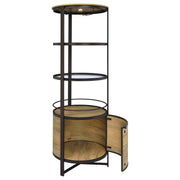 Ritter Round LED Bar Wine Storage Cabinet Rustic Oak - 182480