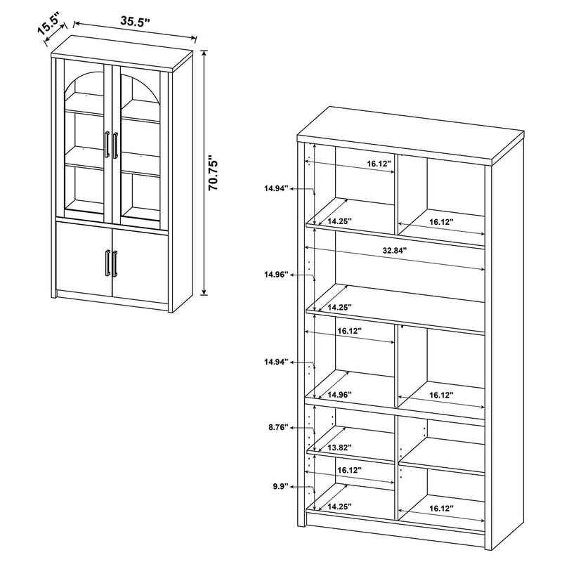 Riva 4-door Tall Accent Display Cabinet LED Lighting Black - 950432