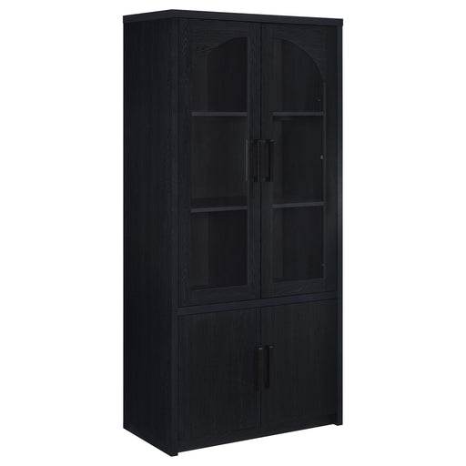 Riva 4-door Tall Accent Display Cabinet LED Lighting Black - 950432