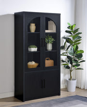 Riva 4-door Tall Accent Display Cabinet LED Lighting Black - 950432