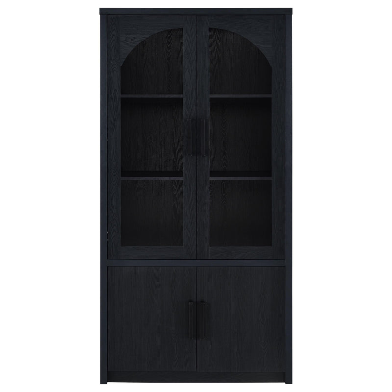 Riva 4-door Tall Accent Display Cabinet LED Lighting Black - 950432