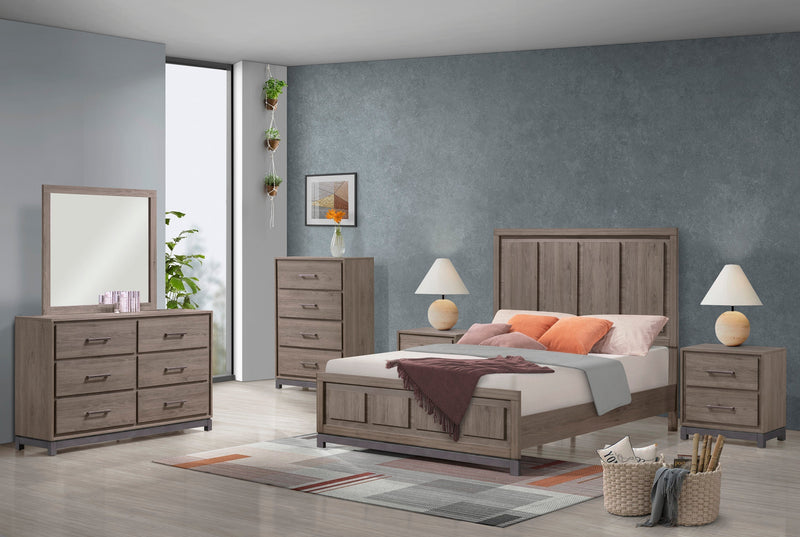 River Brown Queen Panel Bed - Lara FurnitureQueen Bed