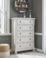 Robbinsdale Antique White Chest of Drawers - Lara FurnitureChest