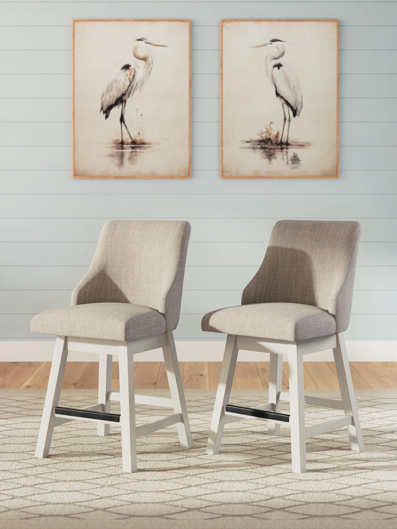 Robbinsdale Antique White Counter Height Barstool, Set of 2 - D642-324
