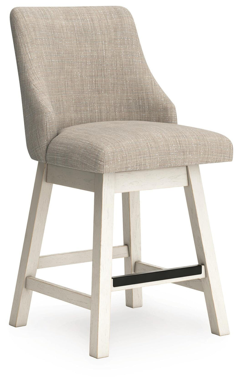 Robbinsdale Antique White Counter Height Barstool, Set of 2 - D642-324