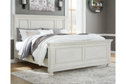 Robbinsdale Antique White King Panel Bed - Lara FurnitureKing Bed