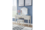 Robbinsdale Antique White Mirrored Vanity with Bench - Lara FurnitureVanity Set