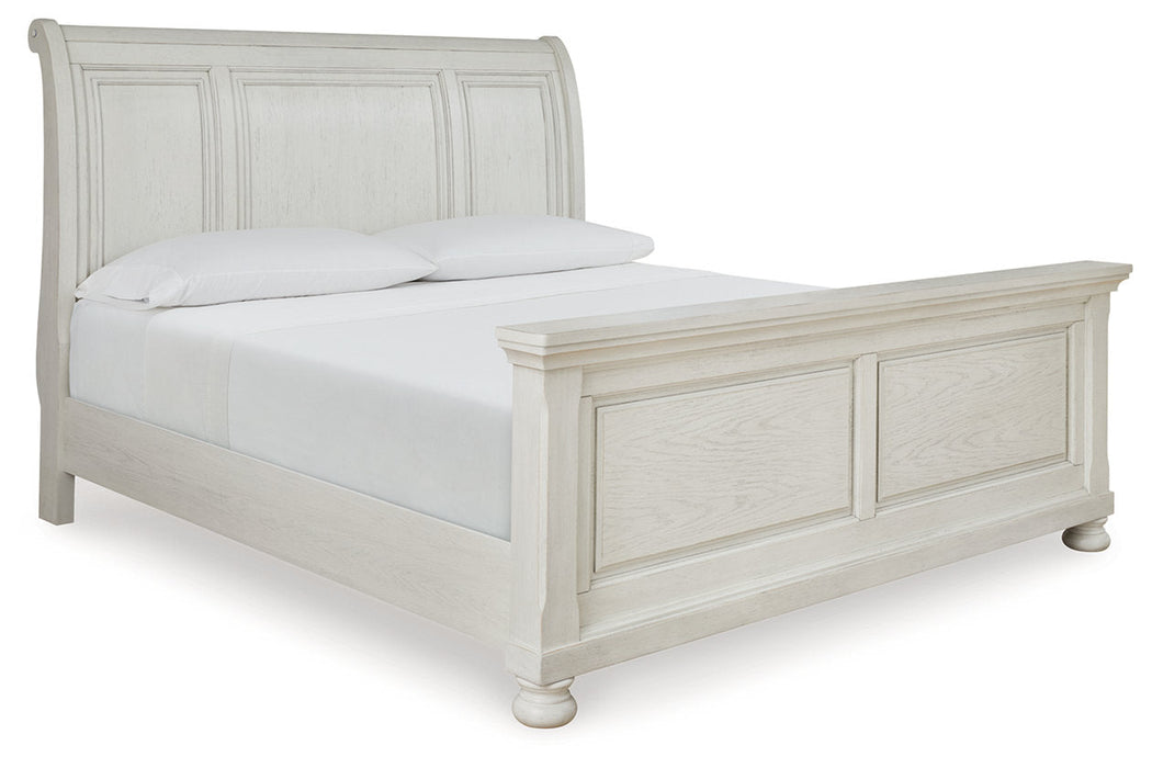 Robbinsdale Antique White Queen Sleigh Bed - Gate FurnitureQueen Bed