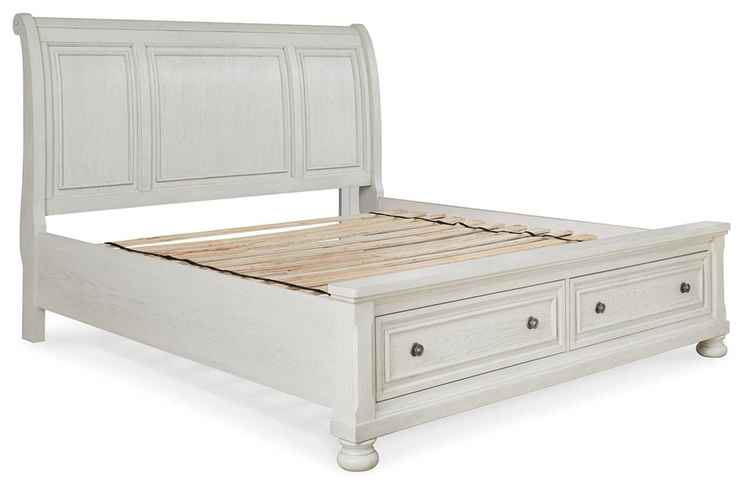 Robbinsdale Antique White Sleigh Storage Bedroom Set - Gate FurnitureBedroom Set