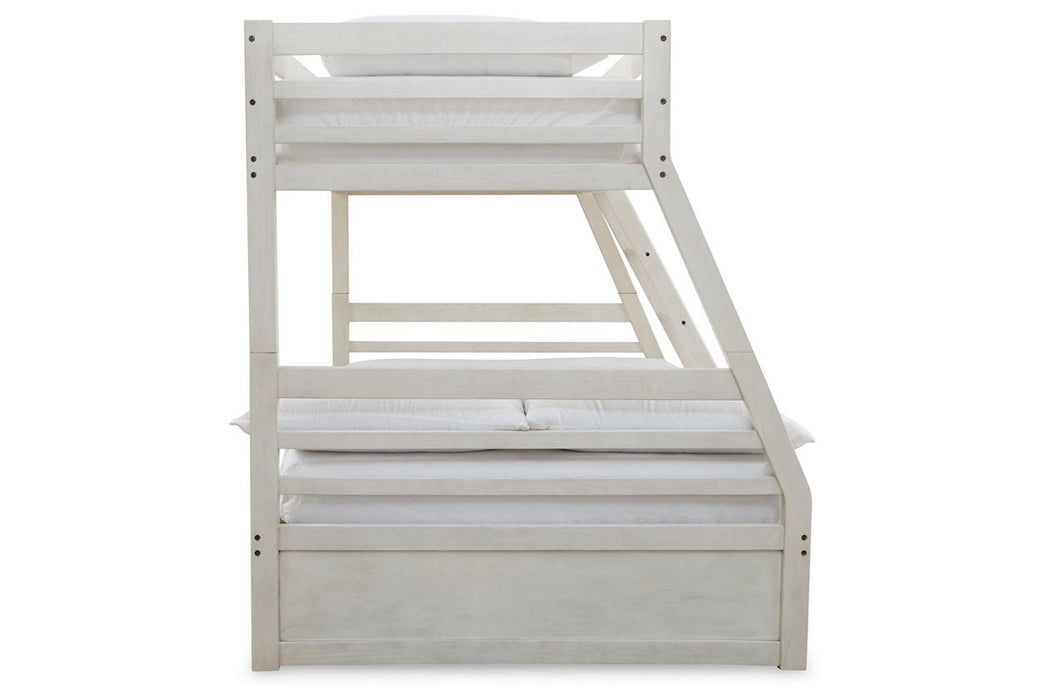 Robbinsdale Antique White Twin over Full Bunk Bed with Storage - Gate FurnitureBunk Bed