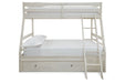 Robbinsdale Antique White Twin over Full Bunk Bed with Storage - Gate FurnitureBunk Bed