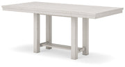 Robbinsdale Counter Height Dining Table and 10 Barstools in Antique White from Ashley - Lara Furniture