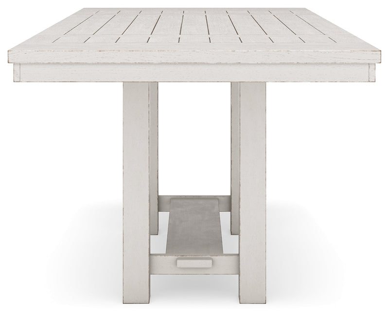 Robbinsdale Counter Height Dining Table and 10 Barstools in Antique White from Ashley - Lara Furniture