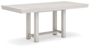 Robbinsdale Counter Height Dining Table and 10 Barstools in Antique White from Ashley - Lara Furniture