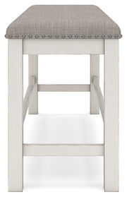 Robbinsdale Counter Height Dining Table and 4 Barstools and Bench in Antique White from Ashley - Lara Furniture