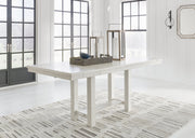 Robbinsdale Antique White Counter Height Dining Table and 6 Barstools and Bench with Storage from Ashley - Lara Furniture